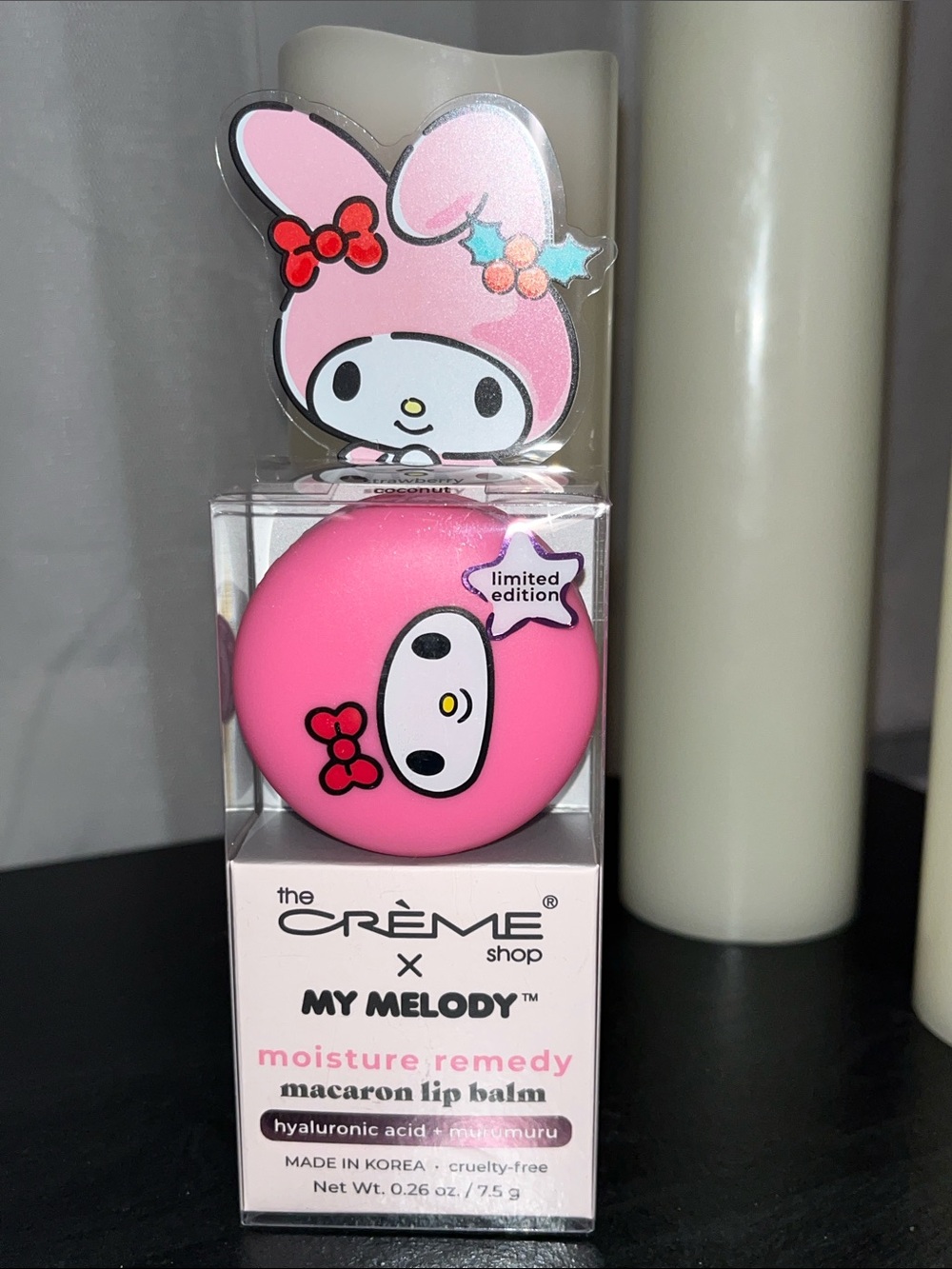 The Crème Shop x My Melody Pink Macaron Lip Balm - Hydrating Pink Balm